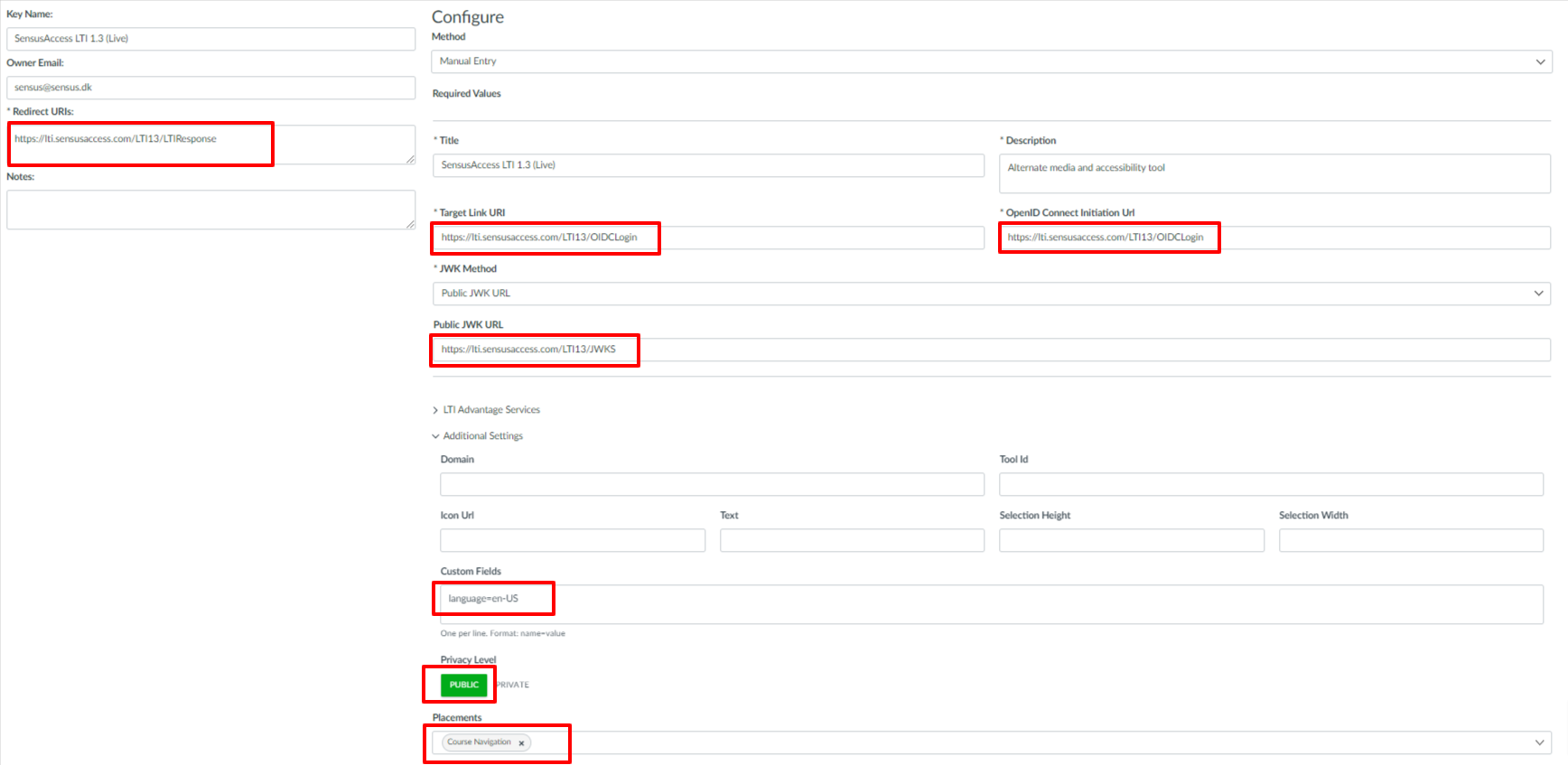 Screenshot showing how to register tool to get Developer Keys.