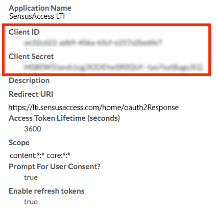 Screenshot showing how to see OAuth 2.0 Client Id and Client Secret.